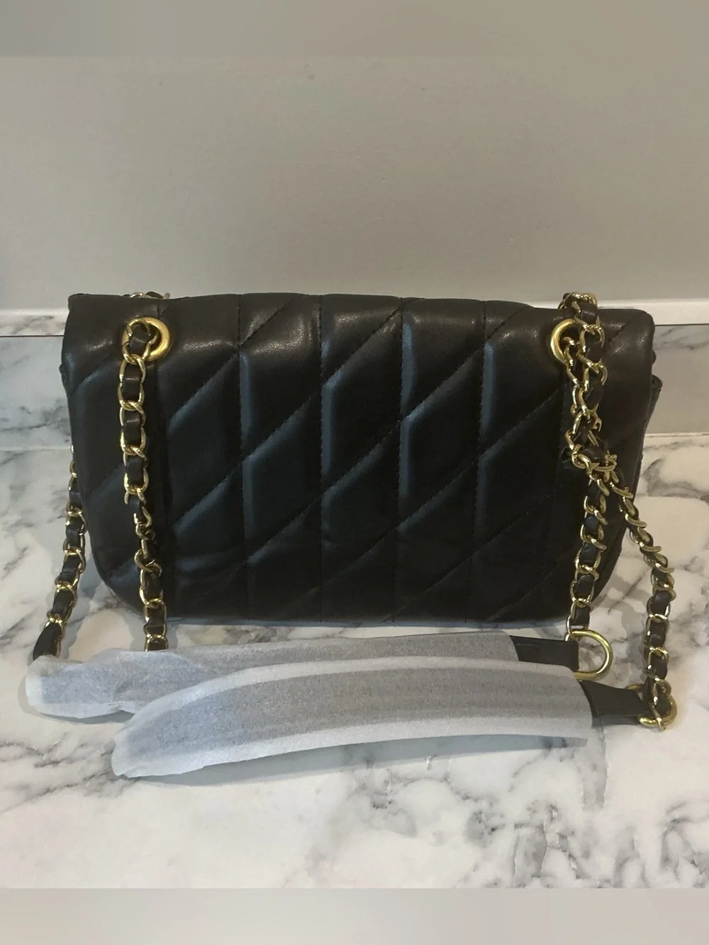 Coach Black Quilted Leather Tabby Shoulder Bag with Gold Hardware